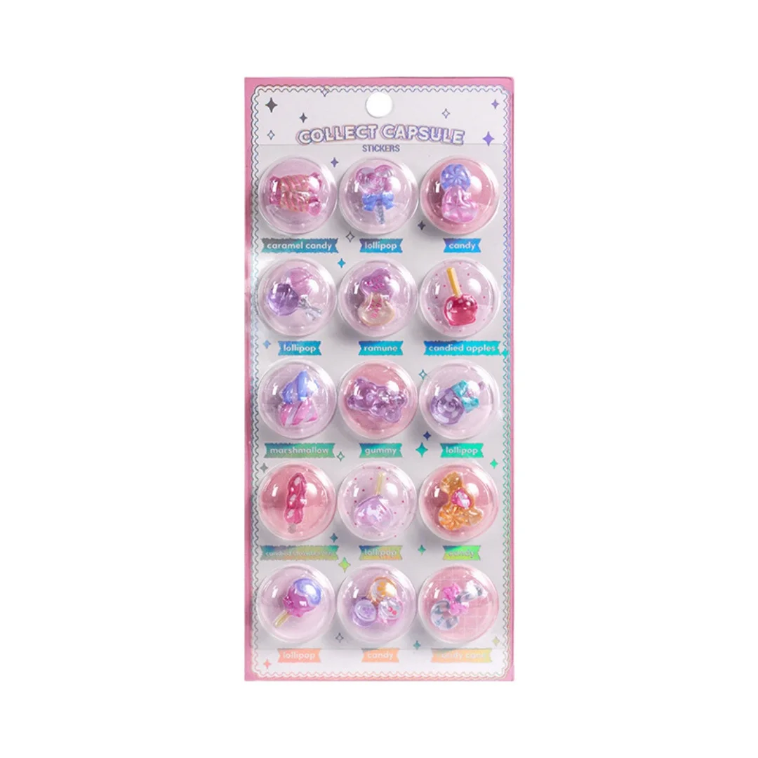 

Collectible Bubble Stickers 3d Capsule Stickers For Journal Planning Diy Crafts Phone Case Decoration
