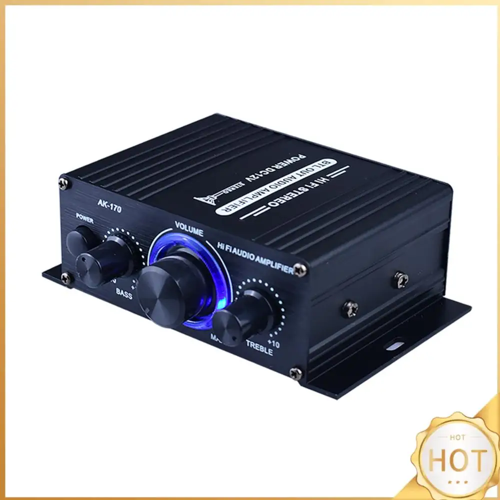 HiFi Stereo Audio Power Amplifier High-fidelity Mini Audio Power Amplifier Big Knob Amp for Home Car Use