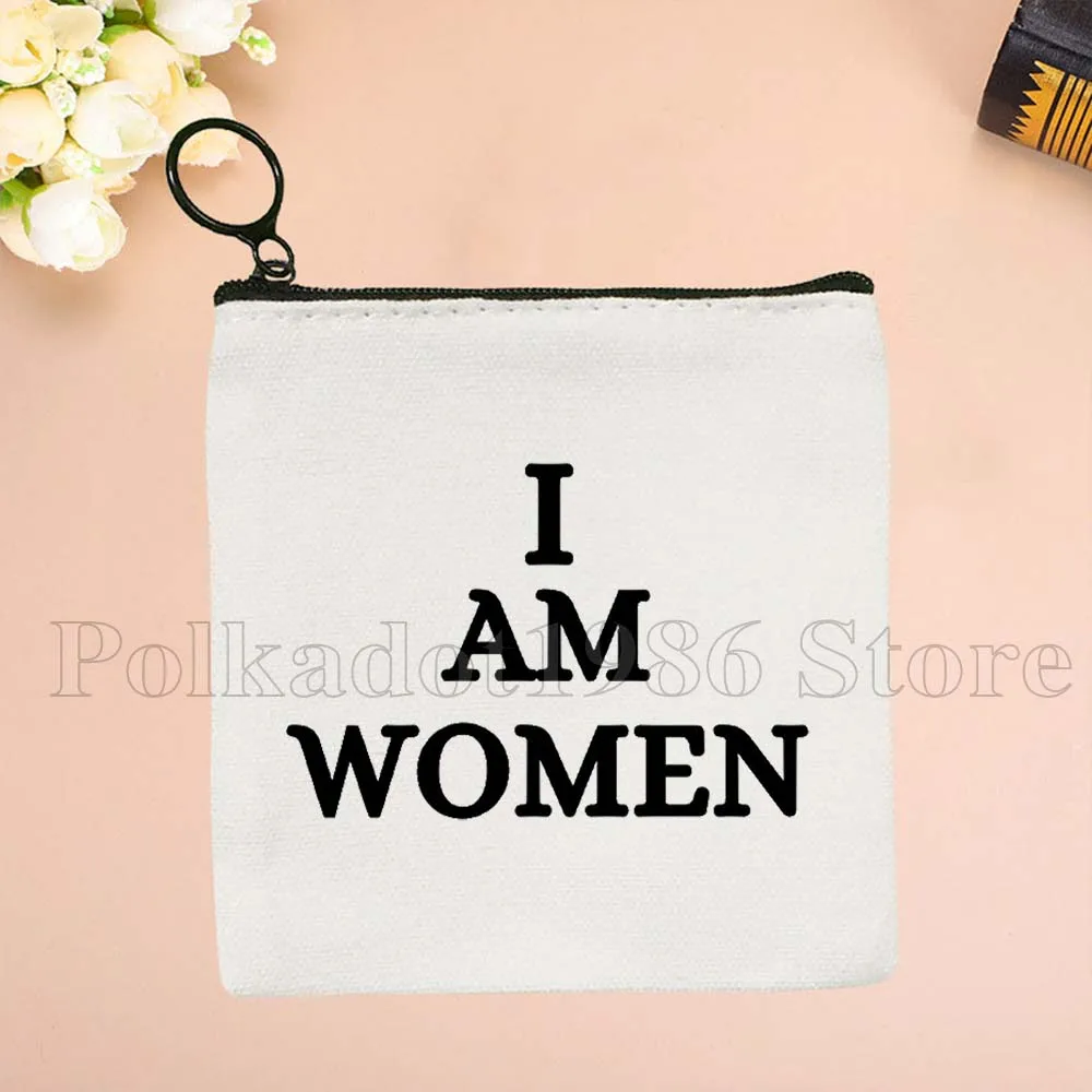I Am Woman Music Artist Art Helen Reddy Fan Gifts Canvas Coin Purse Small Square Bags Key Travel Storage Card Bag Wallet Pouch