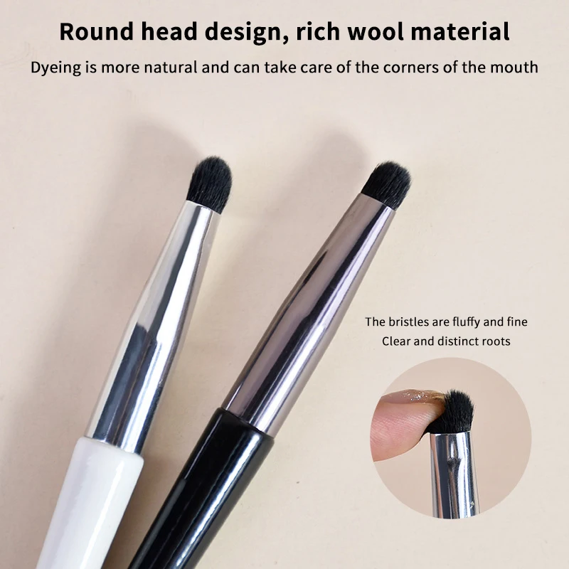 Round Head Lip Lipstick Brush With Cover Dual Use Concealer Smudge Brush Lip Gloss Applicator Travel Makeup Tools