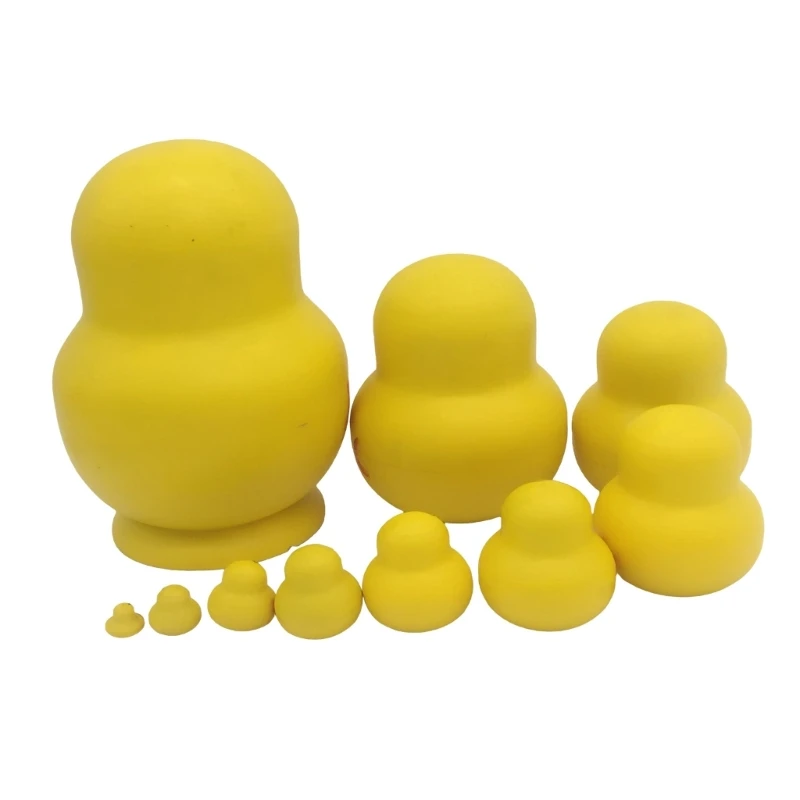 Poupées de canard gigognes peintes à la main pour enfants, jouet au beurre de Matpoposhka russe, accessoires de bureau en bois, décoration de la maison, ensemble de 10