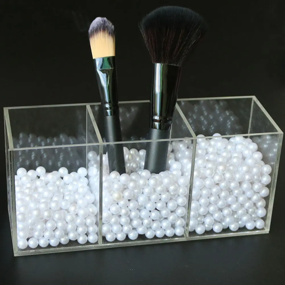 Caixa Organizadora Transparente de Acrílico para Pincéis de Maquiagem, Design Simples, Estojo de Armazenamento para Creme, Batom e Produtos de Beleza