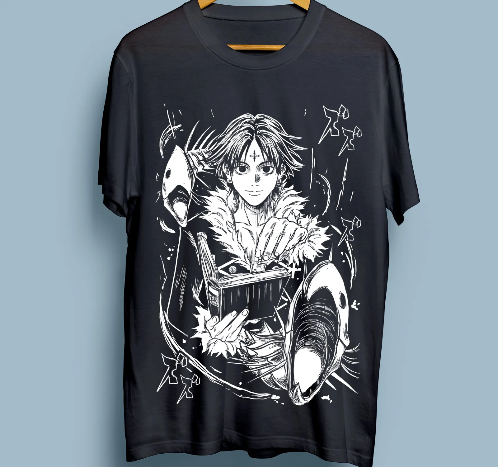 Chrollo Book Hunter X Hunter T-Shirt Manga HXH Kawaii Anime Shirt All Size