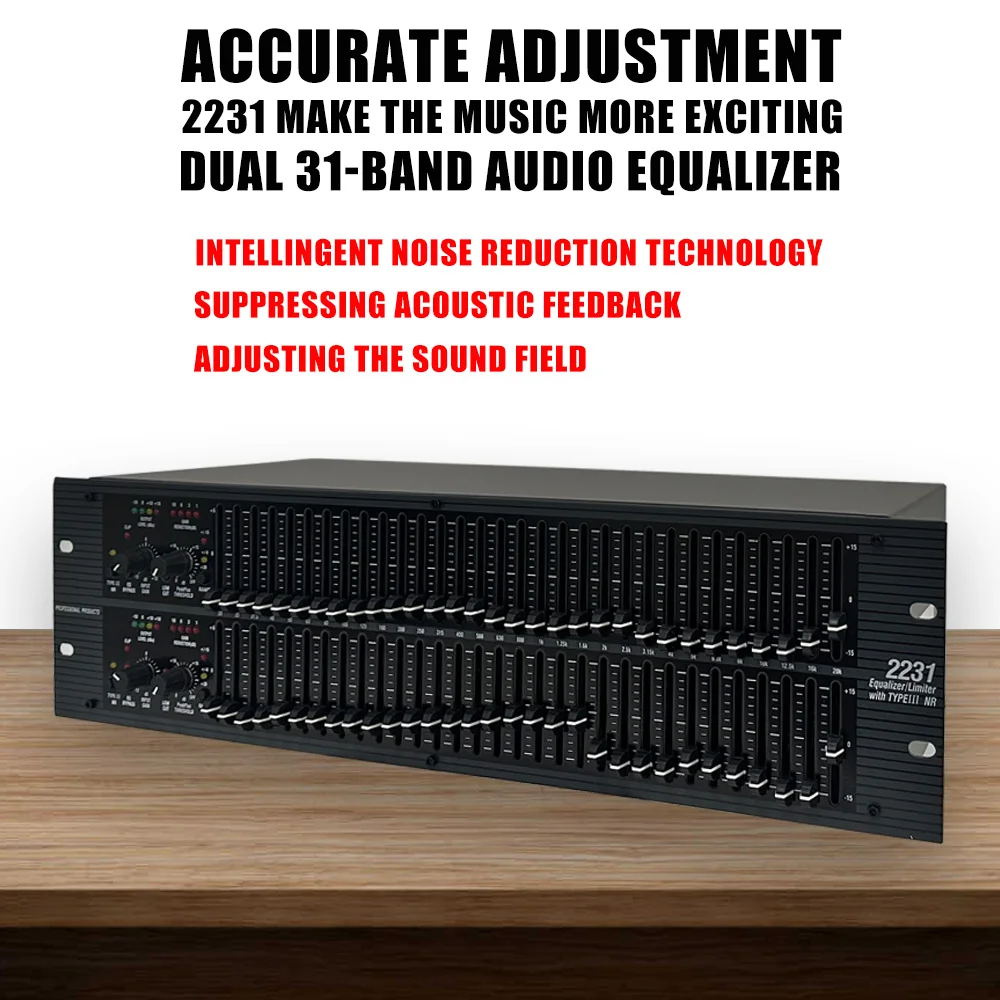 double 31 Band High end feedback eliminator Electronic Professional Audio Equalizer EQ Equalizador Studio Recording Equipment