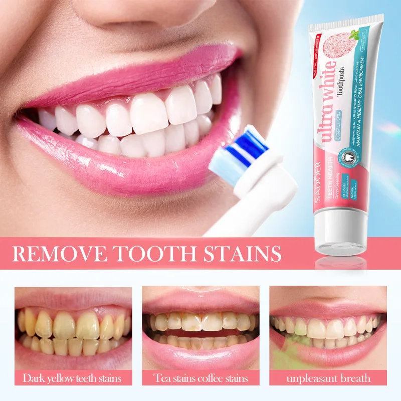 Rose Salt Brightening White Stain Removal Gum Care Toothpaste Removes Calculus Whitens Teeth Removes Oral Odour 100g