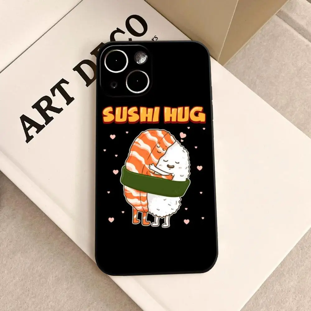 Funda para Teléfono Sushi Hug para iPhone 17 Air 16 15 14 Plus 13 12 11 Pro Max 16e, Antigolpes, Transparente HD