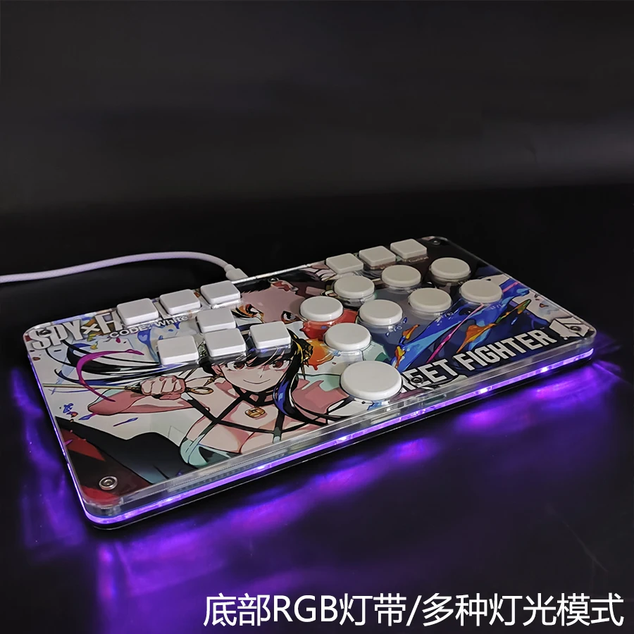 

Fighting Game Keyboard 19keys RGB Welding Switch Joystick Mixbox WASD Layout Low-profit Switches Gamepad Hitbox Street Fighter
