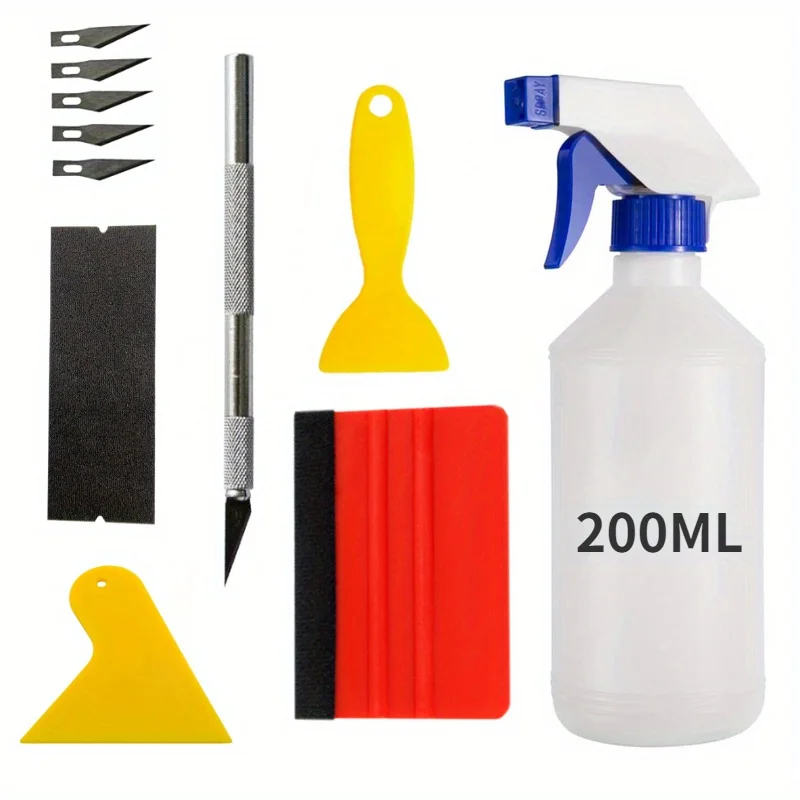 11Pcs Car Window Tint Application Tools Kit Vinyl Squeegee Film Scrapers Vehicle Glass Protective Film Installing Wrap Tool