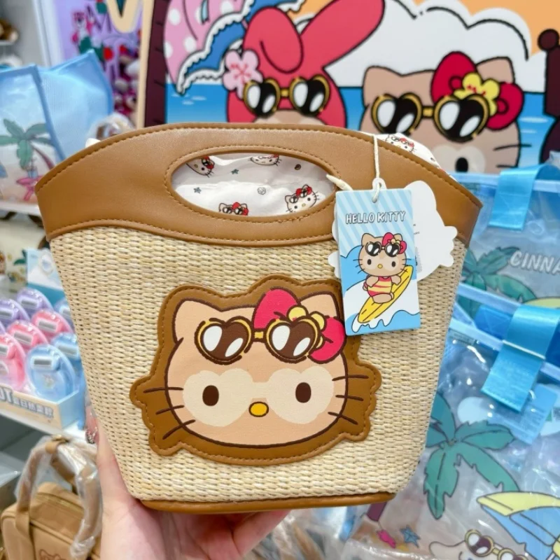 

Новая коллекция Miniso Miniso, вязаная сумка Hello Kitty, сумка через плечо, косметичка, сумка для хранения, дорожная сумка для отпуска, праздничный подарок