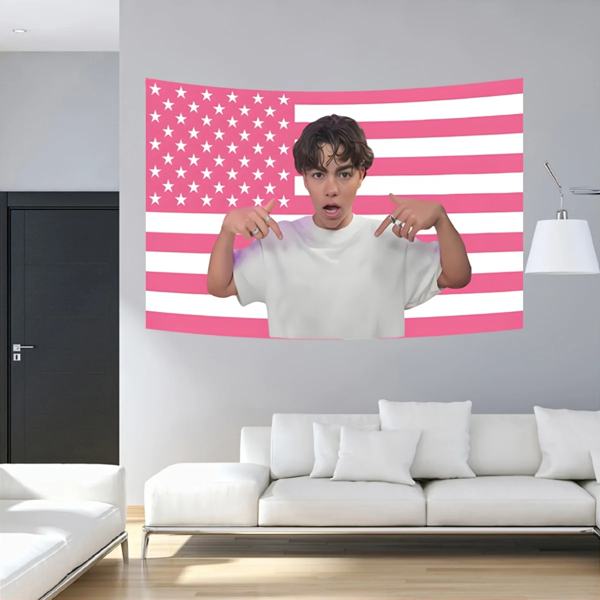 Malachi Barton Pink American Flag Indoor Outdoor Room Dorm Yard Decor