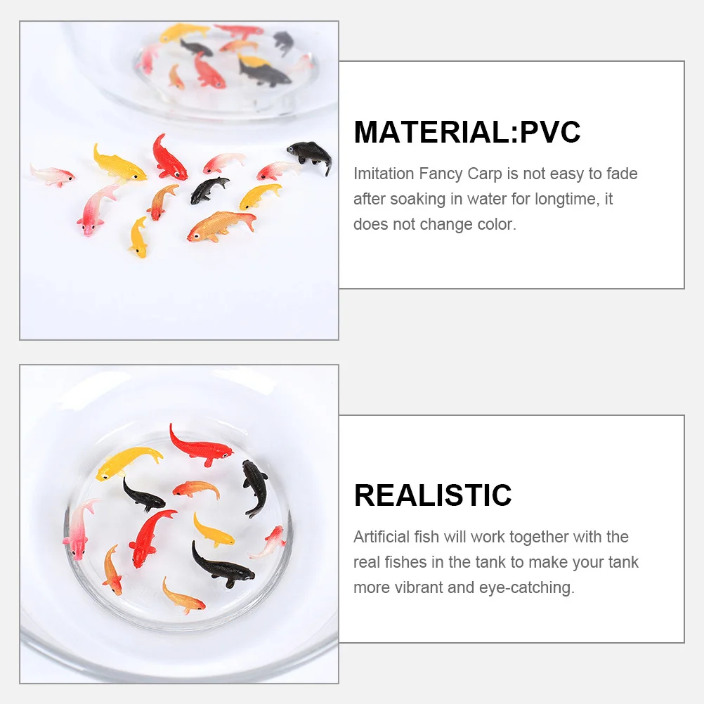 

15pcs Realistic Fish Decor Compact Goldfish Figures For Aquarium Tank Landscape Artificial Fancy Carp Fish Tank Supplies