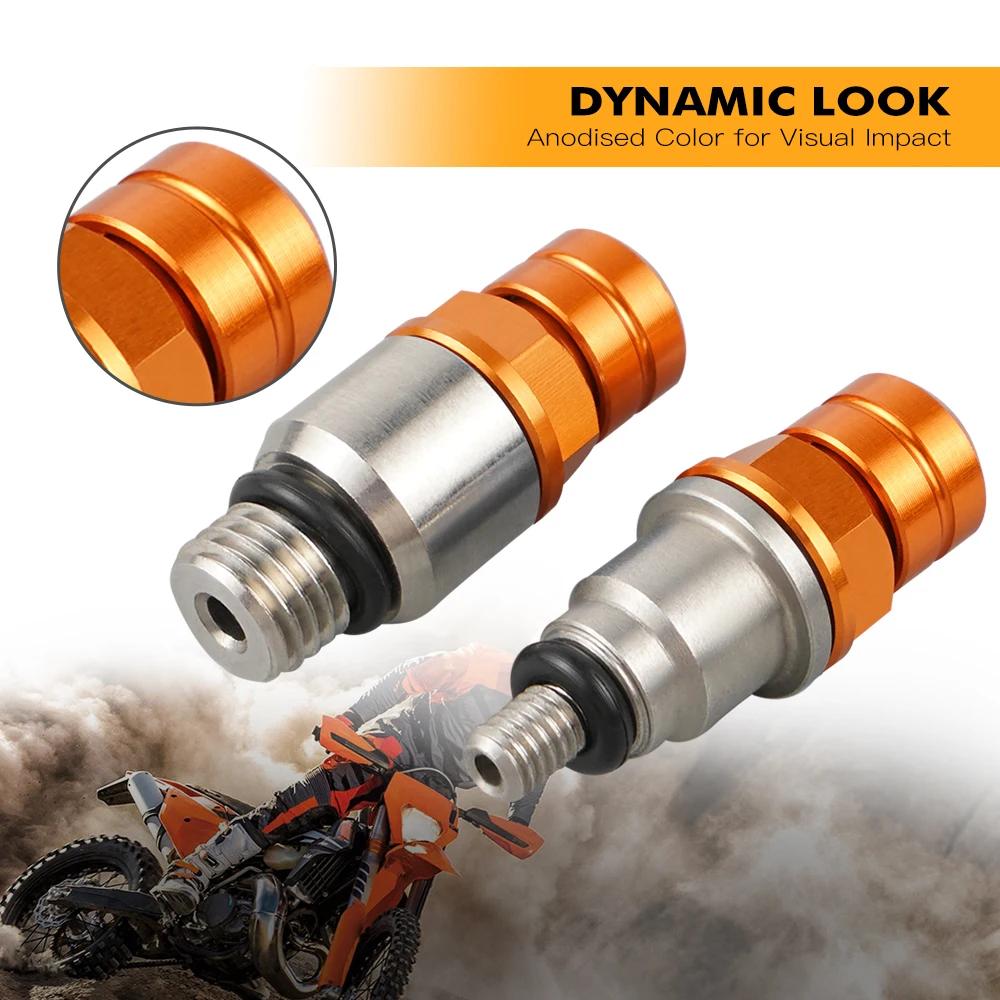 ل KTM SXF 250 SXF 450 SX 125 XC XCF 125 250 300 350 450 2017-2019 SX 85 2018-2019 M4x0.7 M8x1.0 شوكة الهواء النازف صمام المسمار