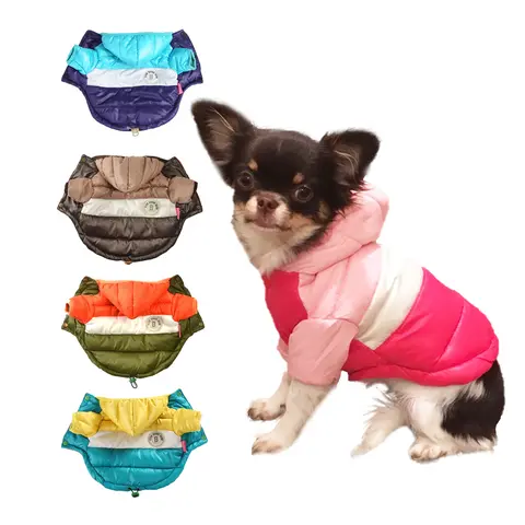 Inverno engrossado roupas de cachorro brilhante jaqueta de algodão do cão à prova dwaterproof água casaco para animais de estimação roupas para cães pequenos chihuahua buldogue francês roupas