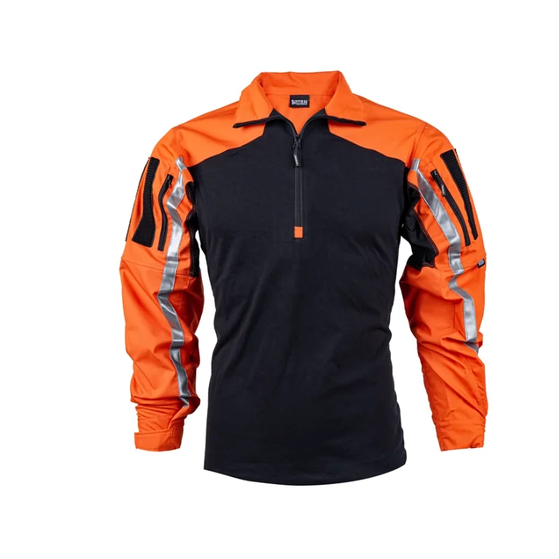 

Боевая форма со светоотражающей полосой, спортивная рубашка для активного отдыха, оранжево-желтая