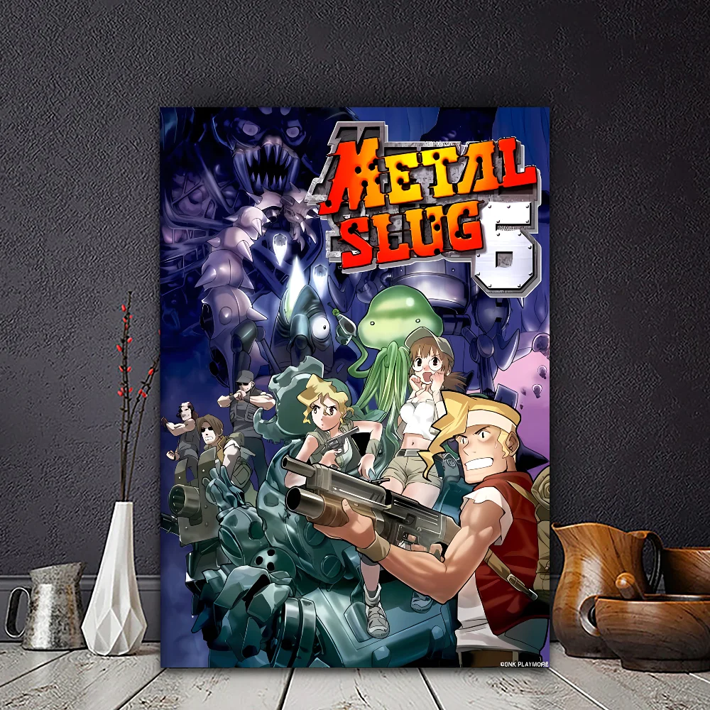 Game Metal Slug Self-adhesive Art Poster Retro Kraft Paper Sticker DIY Room Bar Cafe Stickers Wall Painting