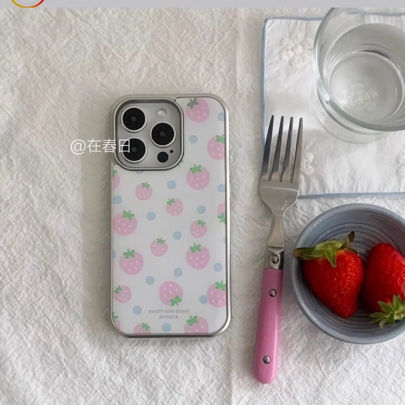 Subtle Sweet Summer Cherry Silver Edge Epoxy Resin Phone Case For Samsung S26 S23 Ultra S25 Plus Edge S24 Fe Drop-proof Cover