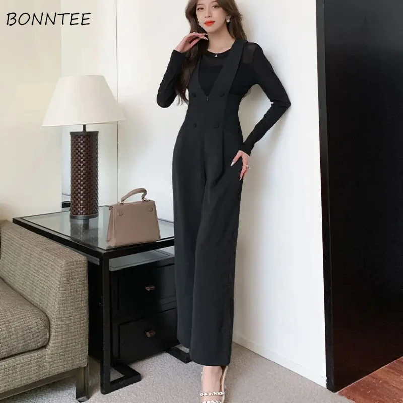 Classic Jumpsuits for Women Minimalist Style Ankle-length Office Lady Korean Trendy Leisure Ins Zipper Spring Y2k Streetwear