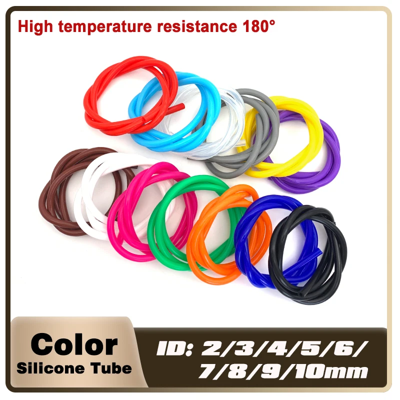 2M OD4 5 6 7 8 9 10 12 16 mm Silicone Tube Flexible Rubber Hose Food Grade Soft Drink Pipe Water Connector Colorful Plumbing