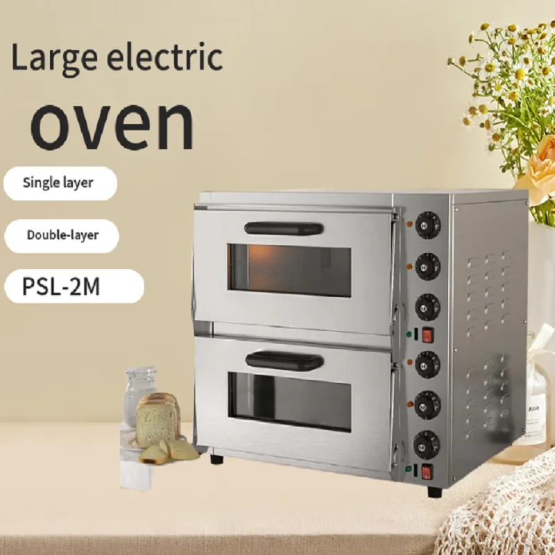 

Промышленная коммерческая печь для пекарни для пиццы из нержавеющей стали, электрическая 220 В, 2000 Вт, высокая эффективность для коммерческой выпечки