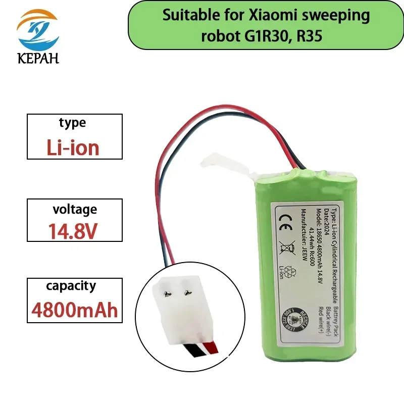 

18650 battery 14.4V 6800mAh lithium battery, suitable for Xiaomi G1 Mi Essential MJSTG1 robot vacuum cleaner,