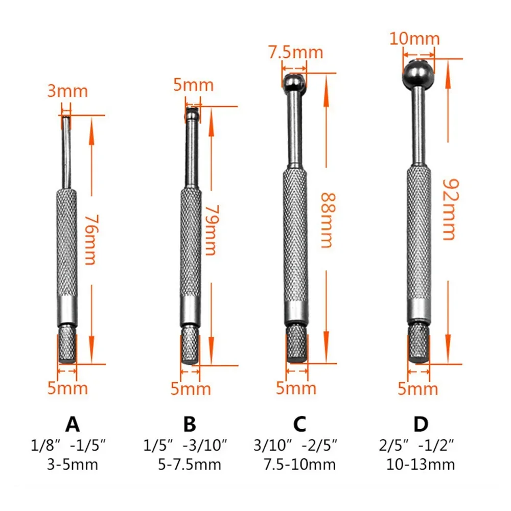 

Набор из 4 шт., регулируемый манометр 3-13 мм, набор диаметров, телескопические сферические манометры, датчик внутреннего отверстия, деревообрабатывающие инструменты