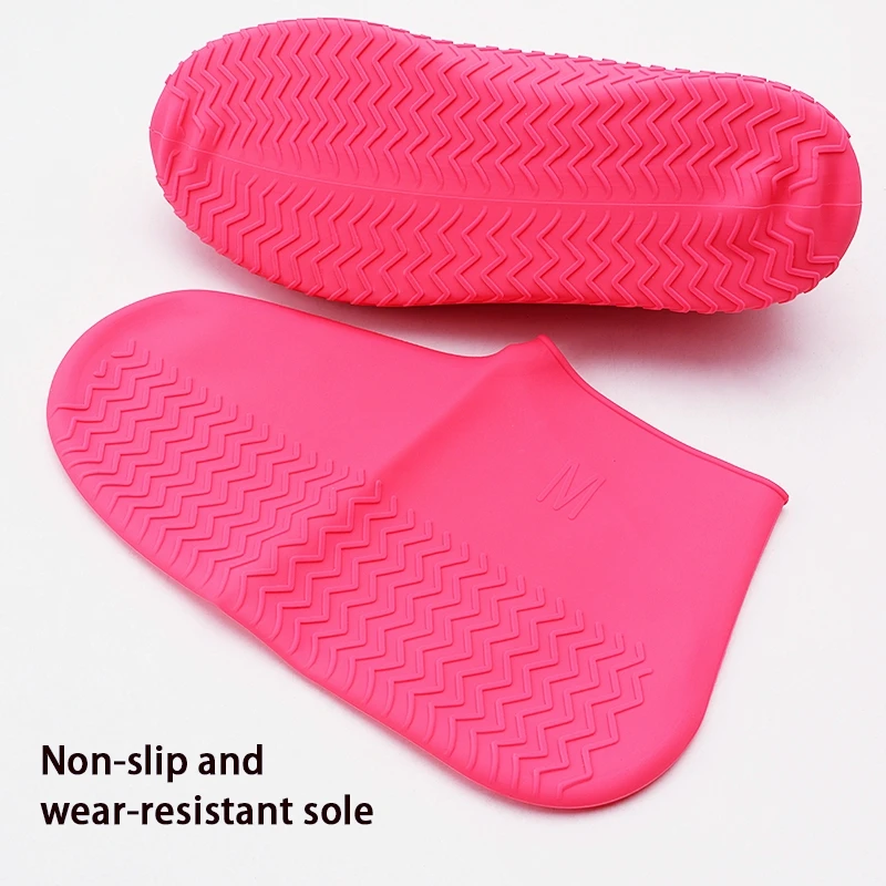 Silicone Waterproof Shoe Covers Children Adults Wear Resistant Portable Rainwater Shoe Covers 1 Pair