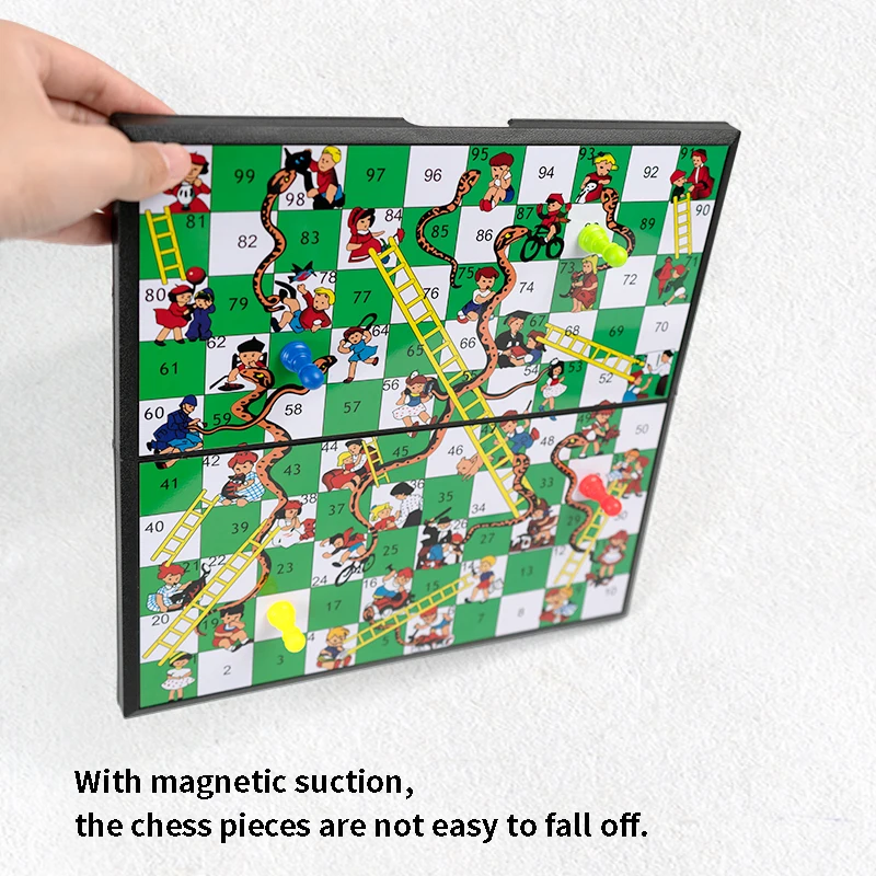 

Magnetic Snake and Ladder Game Board Family Interaction and Friend Party Toy Enhances Logical Thinking Suitable for Birthday, Christmas, Halloween, Thanksgiving Gifts