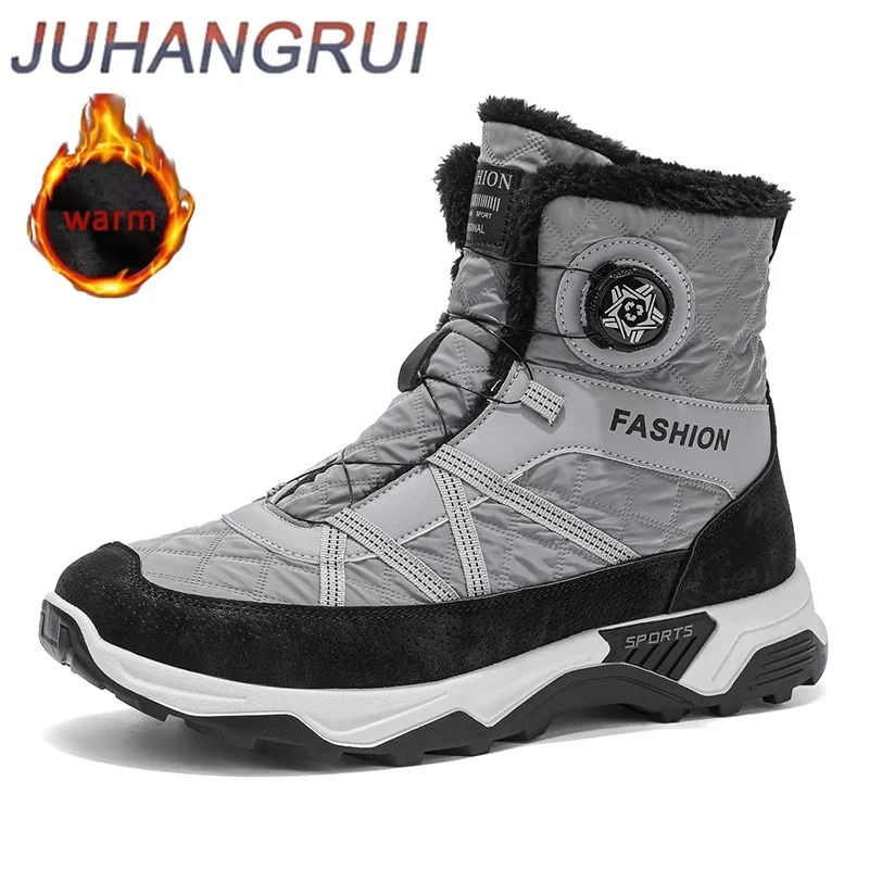

Brand Winter Sneakers Men's Boots Thick Plush Warm Men's Snow Boots Soft Non-Slip Men Ankle Shoes Outdoor Waterproof Men's Boots