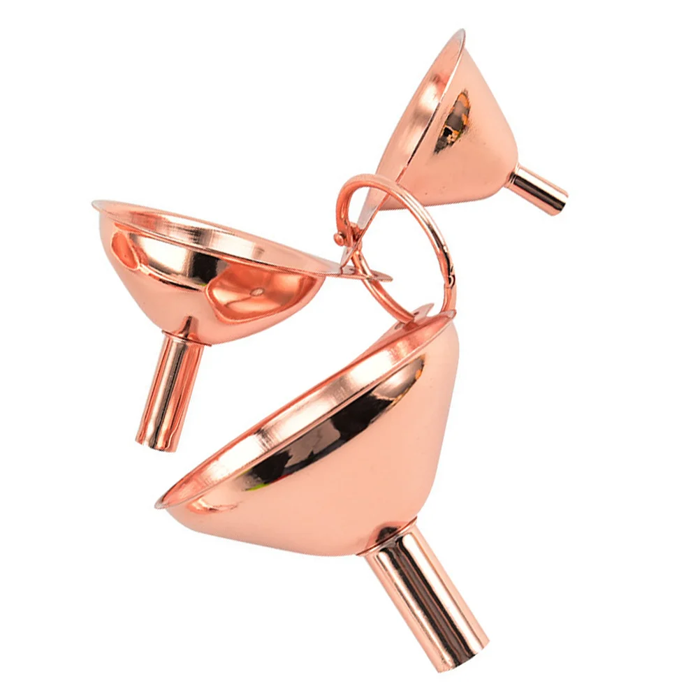 

3pcs Mini Funnel Set Stainless Steel Kitchen Tools For Oil Vinegar Wine Transfer Bottle Filling Liquid Collecting Canning