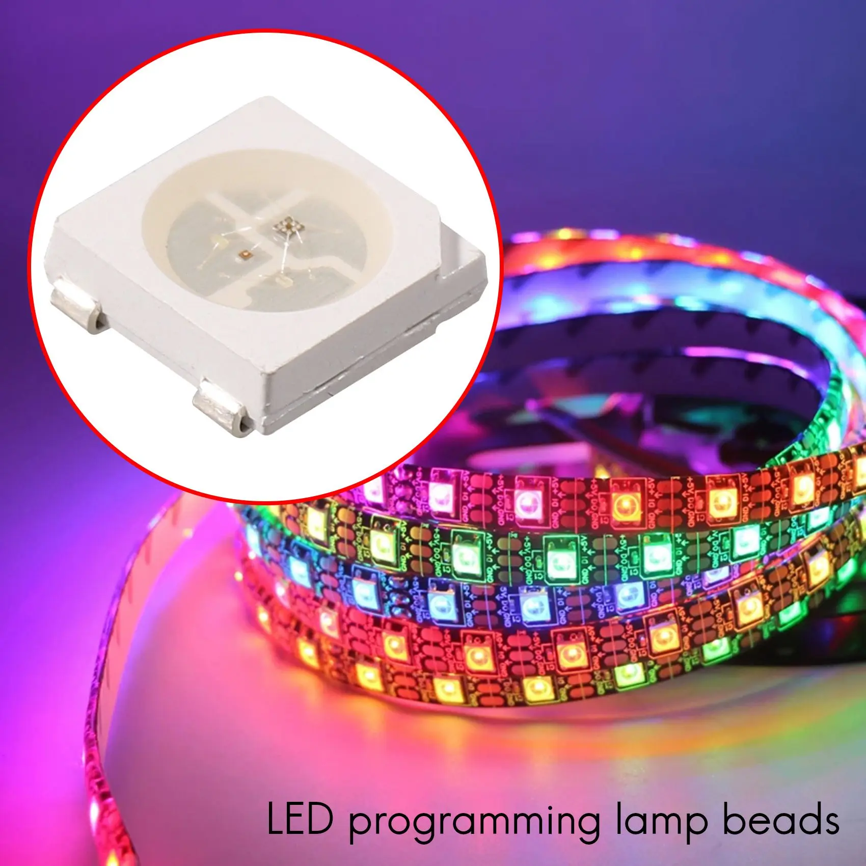 RGB LED 칩, 개별 주소 지정 가능 칩 픽셀, 5050SMD 백색 PCB, WS2812, WS2812B, DC5V, 100 개