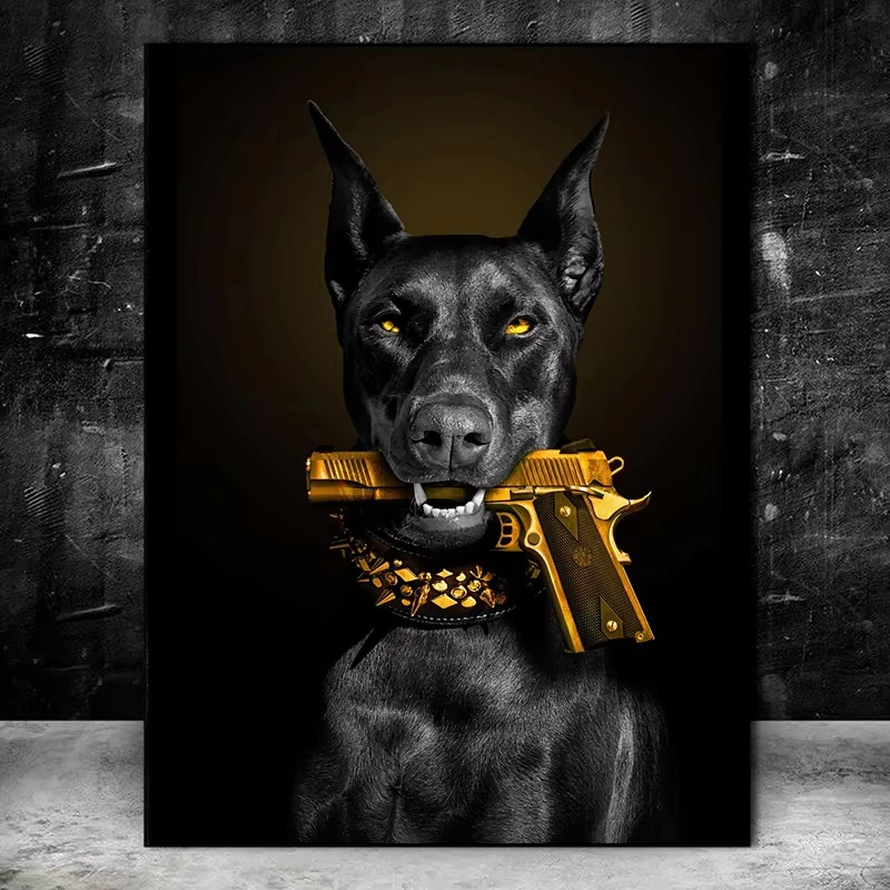 

500/1000/1200/2000 PCS Jigsaw Puzzles Black Dog with Gold Collar Family Activity Relaxing Games for Living Room Home Decor Gift