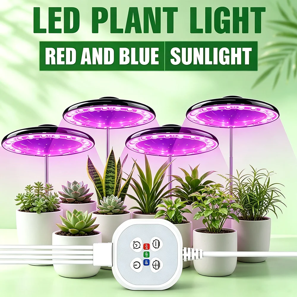 USB LED Full Spectrum Grow Light Indoor Hydroponic Plant Lamp 4/8/12HourTiming Dimmable For Potted Flowers Cultivation Lighing