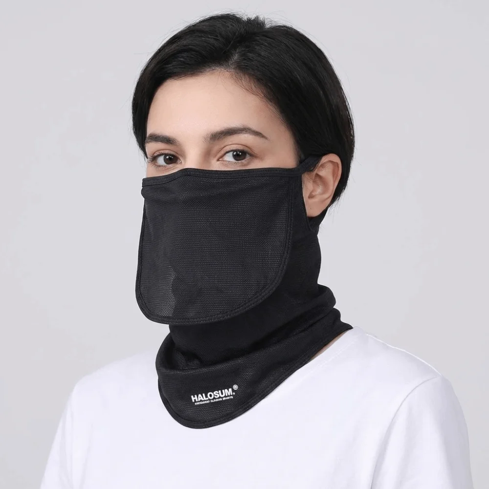 Breathable UV Protection Sunscreen Mask Dustproof Elastic Ice Silk Face Cover Solid Color Gaiter Sport Cycling Scarf Riding