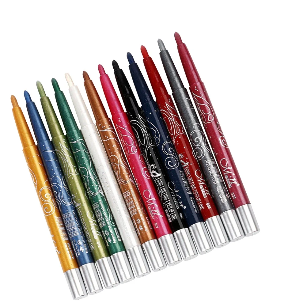 12 pcs Eyeshadow Women Pen Waterproof Long Lasting Shimmer Pearl Makeup Women Pen Set