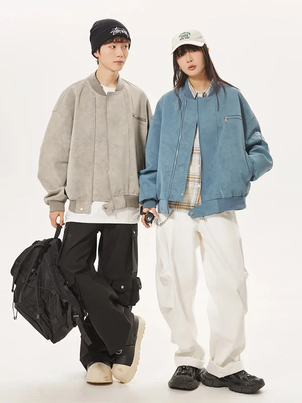 

Ретро-куртка из американской окрашенной кожи для мужчин: модная брендовая осенняя ветрозащитная водонепроницаемая мотоциклетная куртка свободного кроя в стиле бейсбольной куртки