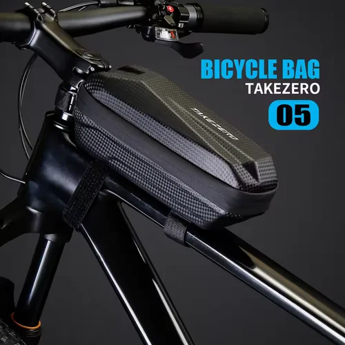Bolsa de bicicleta de carcasa dura EVA de 1L para bicicletas de montaña y de carretera, bolsa de viga delantera, bolsa de tubo superior impermeable, equipo de ciclismo