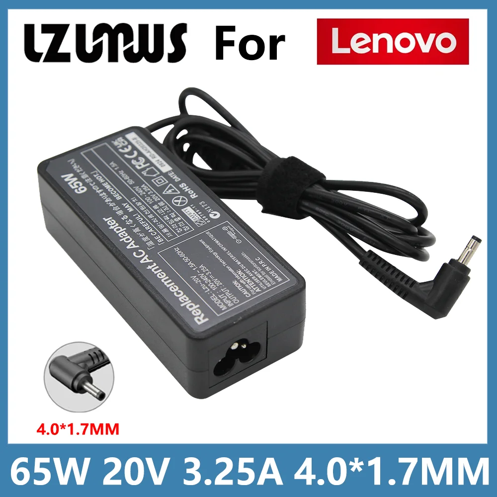 20V 3.25A 65W 4.0*1.7mm AC Laptop Charger For Lenovo IdeaPad 330s 320 100-15 B50-10 YOGA 710 510-14ISK Redmibook 14 13 Adapter