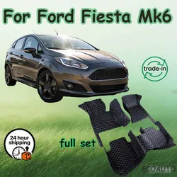 Car Floor Mats For Ford Fiesta Mk6 Mark VI Mk7 WS WT WZ 2009~2016 Anti-dirt Pads Car Carpet Non-slip Auto Rug Car Accessories