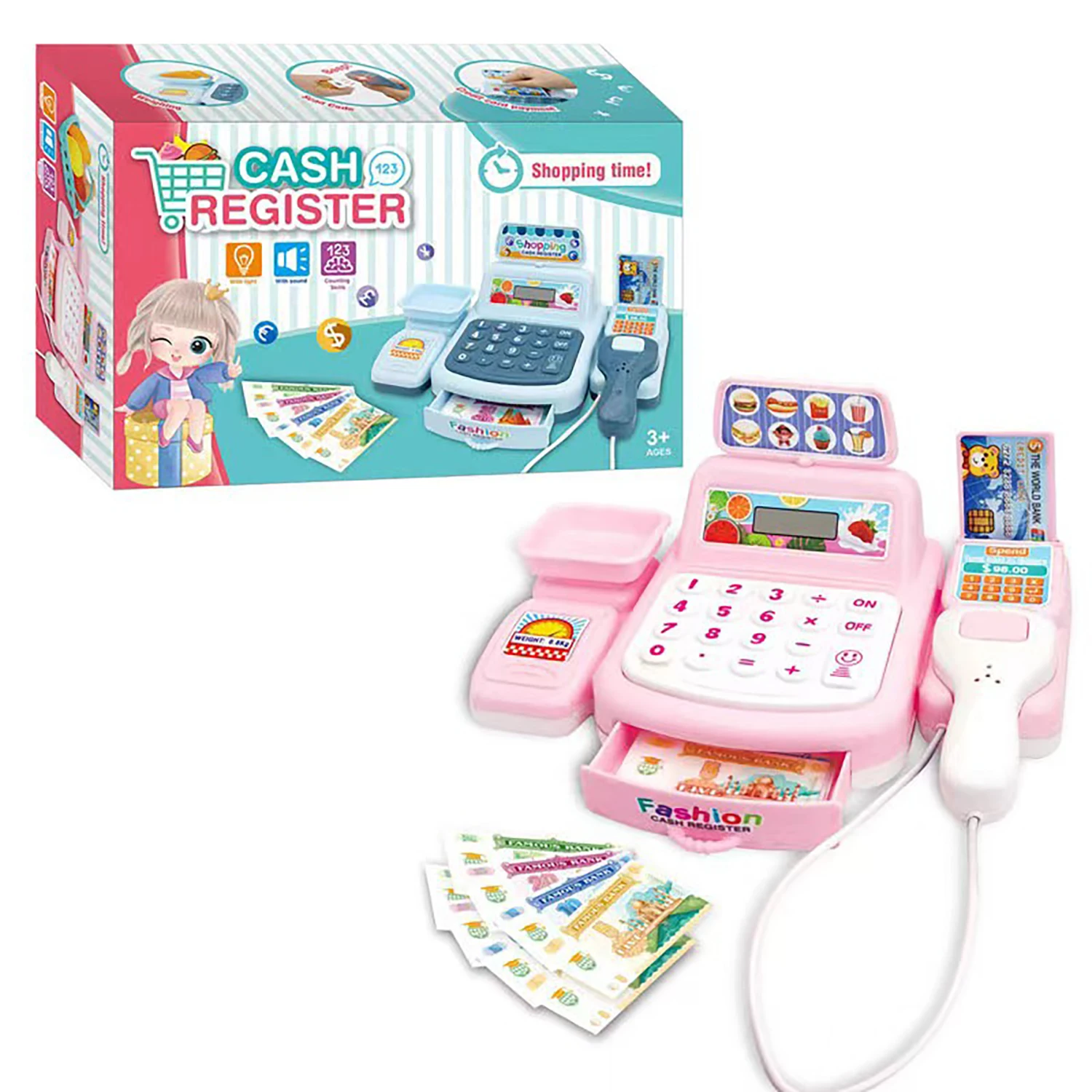 

Mini children's simulation scanning, card swiping, supermarket cash register, checkout, shopping, playing house, toys