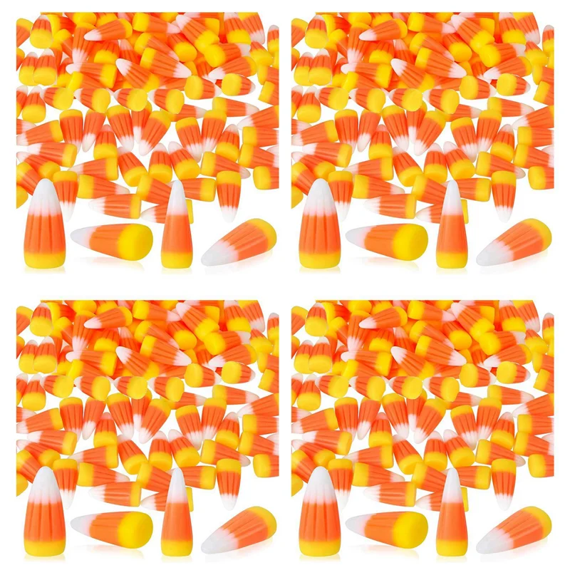 

B03C-200Pcs Halloween Resin Candy Corn Artificial 3D Candy Corn Bead Fall Faux Fake Corn Scrapbooking Embellishments