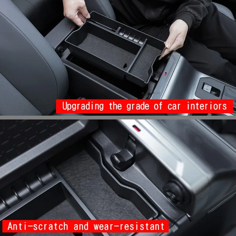 For Toyota RAV4 2026 ABS Black Car Central Armrest Box Storage Box Armrest Box Tray Trim Interior Car Accessories