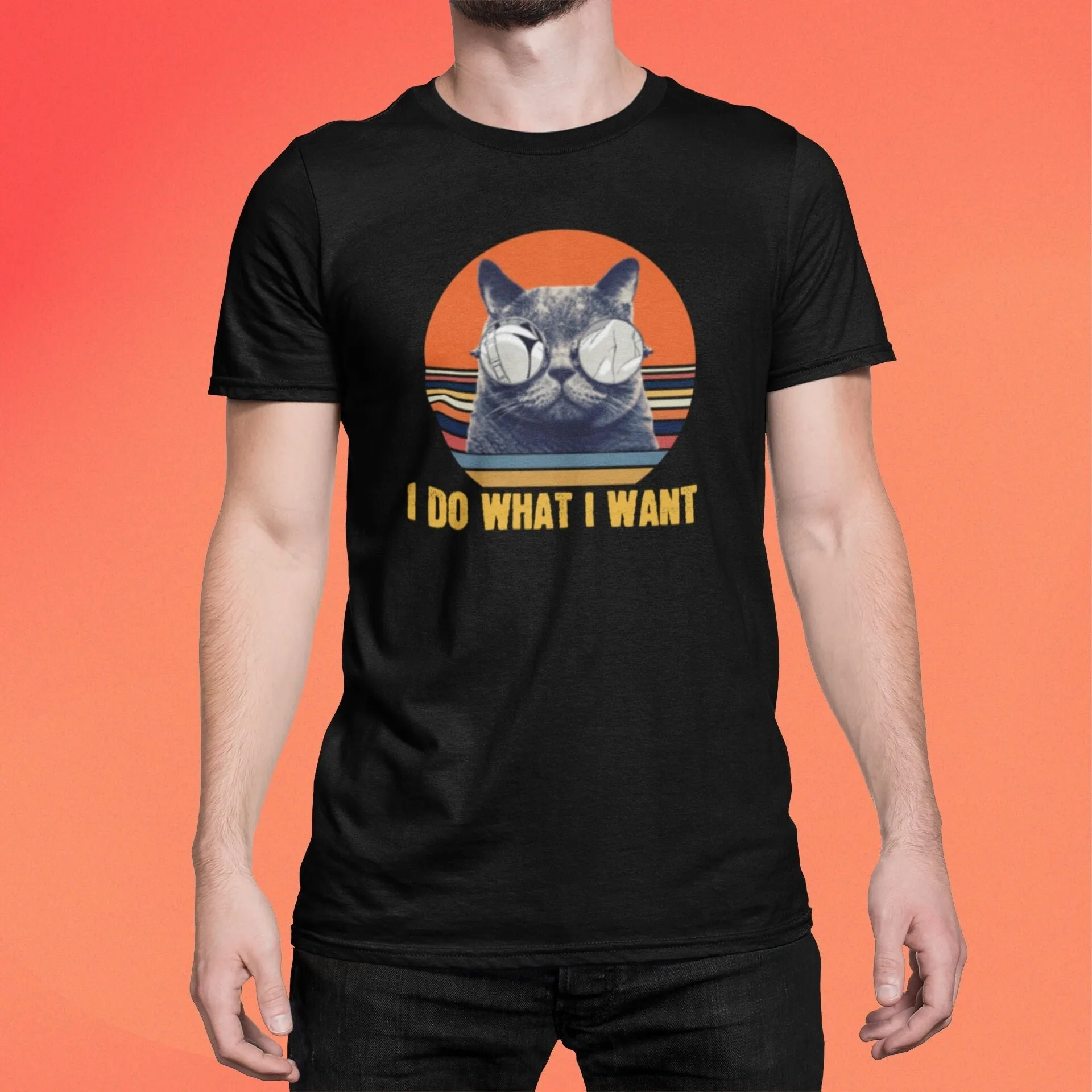 عشاق القطط أفعل ما لا أستطيع تي شيرت أمهات الآباء القطط المشجعين مالك عام يقول