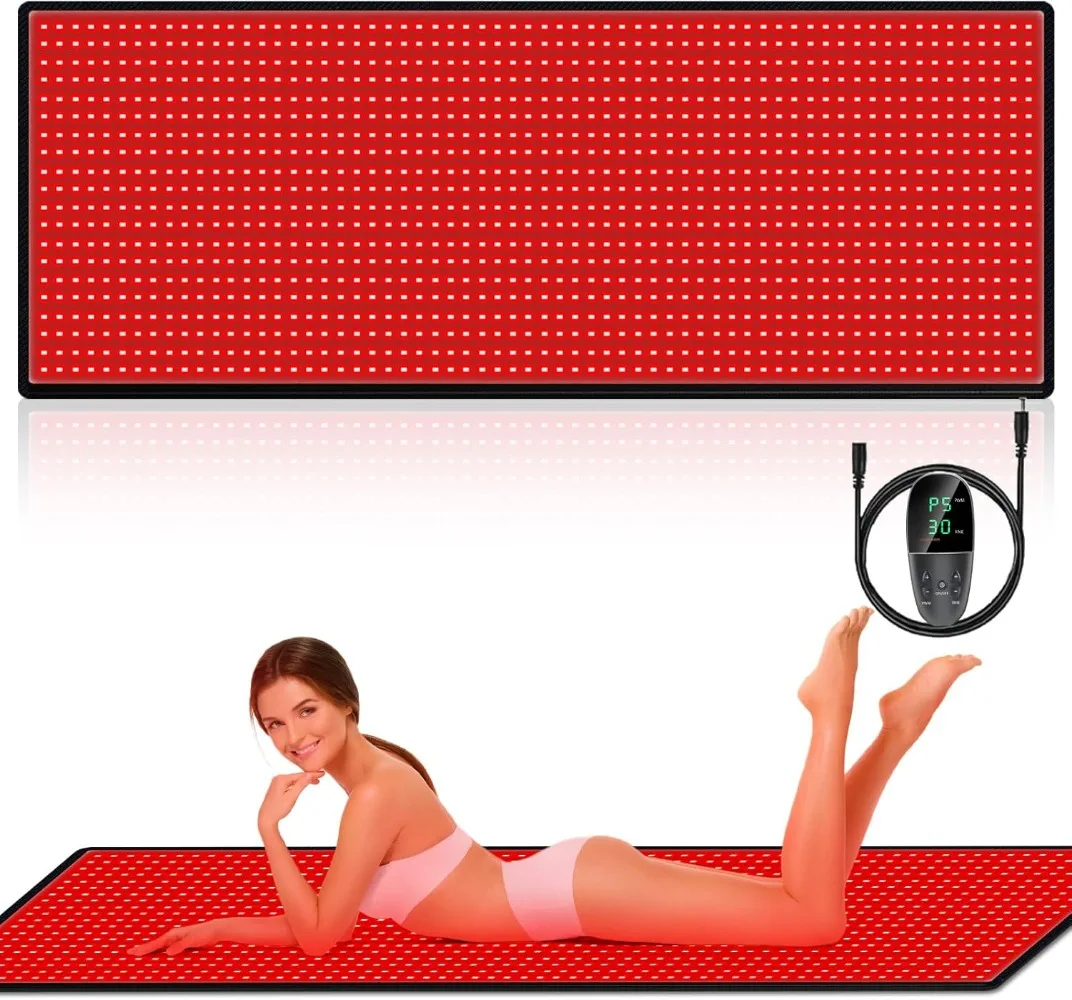 Red Light Therapy Infrared Pad: Pain Relief 1280 LEDs Large Mat for Full Body 660nm Red Light&850nm Infrared Therapy Heating