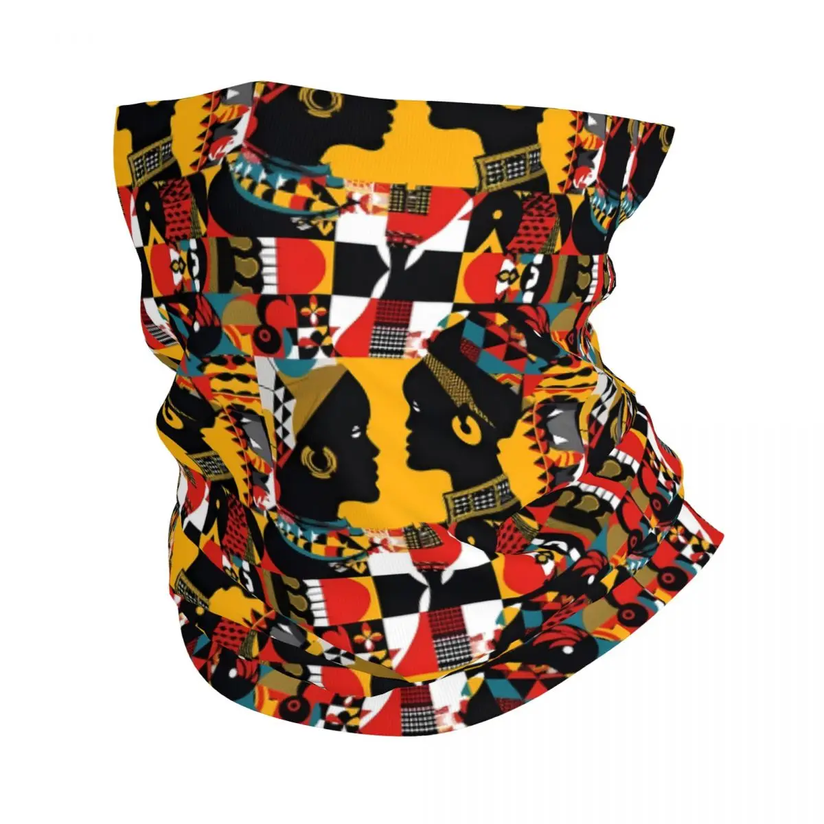 Black History Month AfroChic Thin Wrap Scarf Bandana African ethnic Neck Gaiter Face Cover Headband