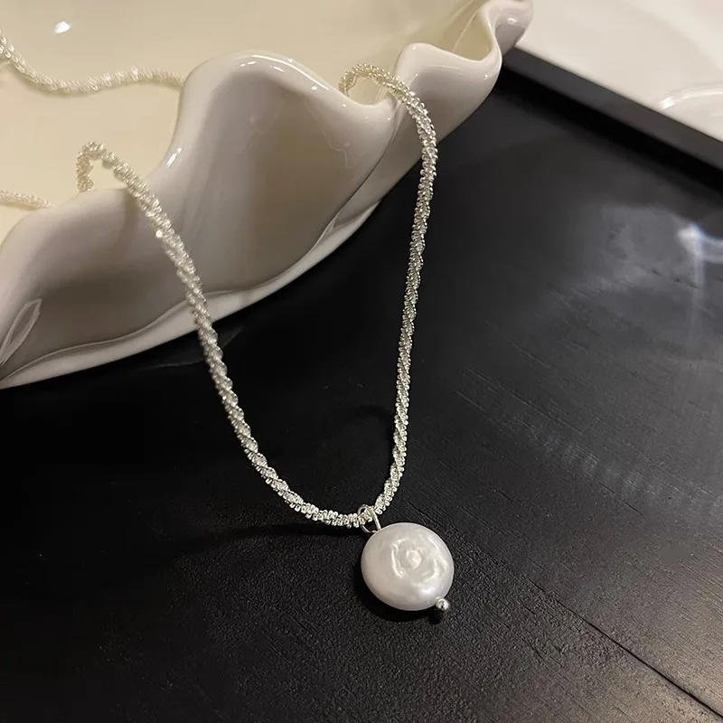 100 % natürliche barocke Süßwasserperle 925 Sterling Silber weibliche Anhänger Halskette Schmuck für Frauen Geburtstagsgeschenke – Detail 9