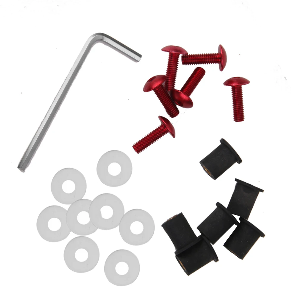 Black Metal Windscreen Bolt Kit Rubber Gaskets Allen Key for Harley Davidson Sportster XL 120