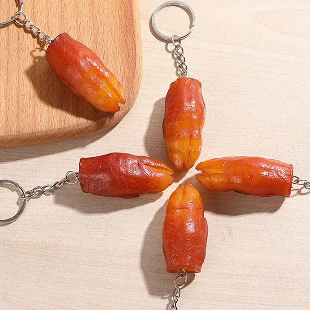 Car Key Ornaments Roast Chicken PVC Trotters Drumstick Fast Food Key Ring Bag Pendant Simulation Food Keychains Fashion Jewelry