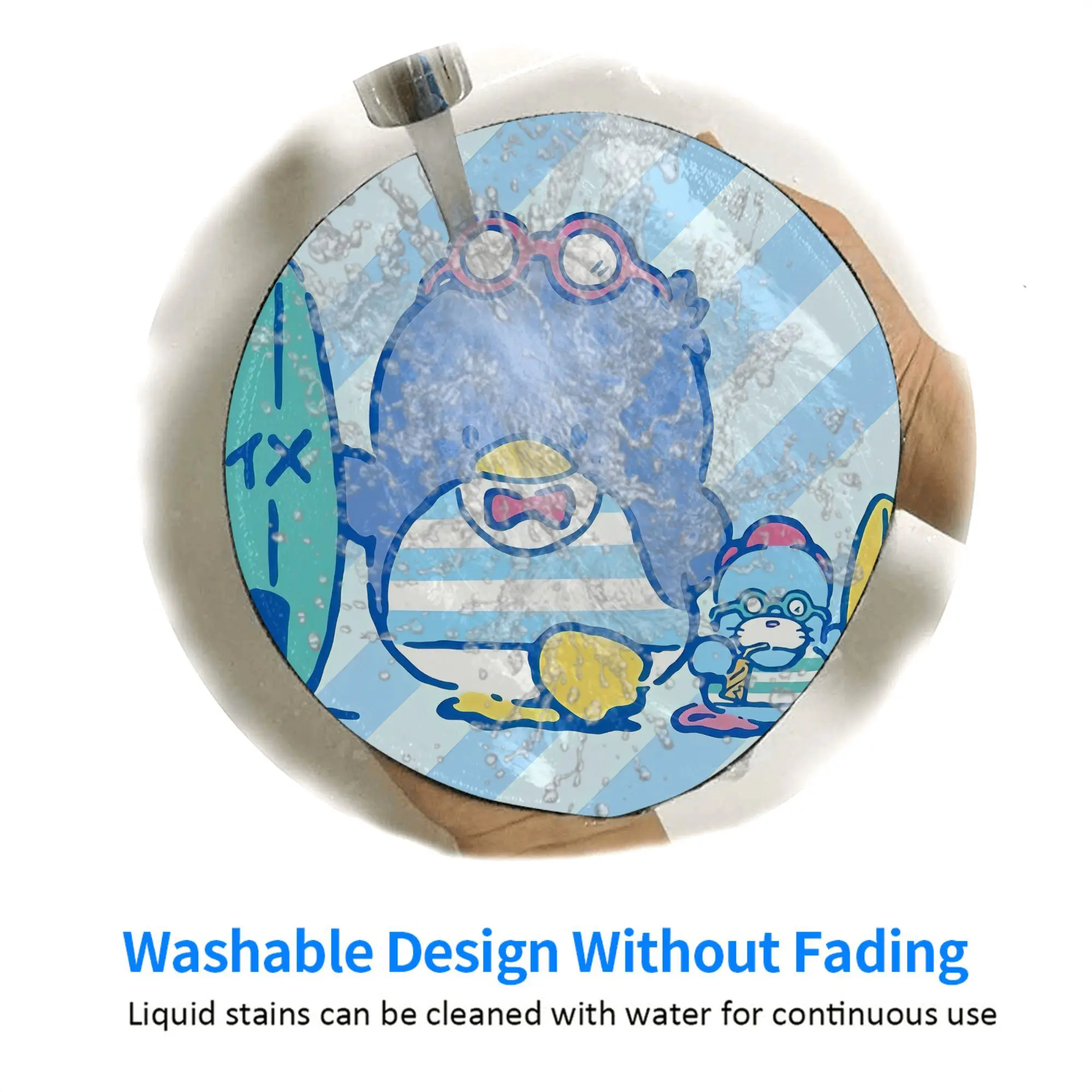 Tuxedo Sam Runde Mini-Mauspad Teppich Anti-Rutsch-Matte Desktop 8 Zoll Spiel Computer Matte Gaming Gummi Mauspad