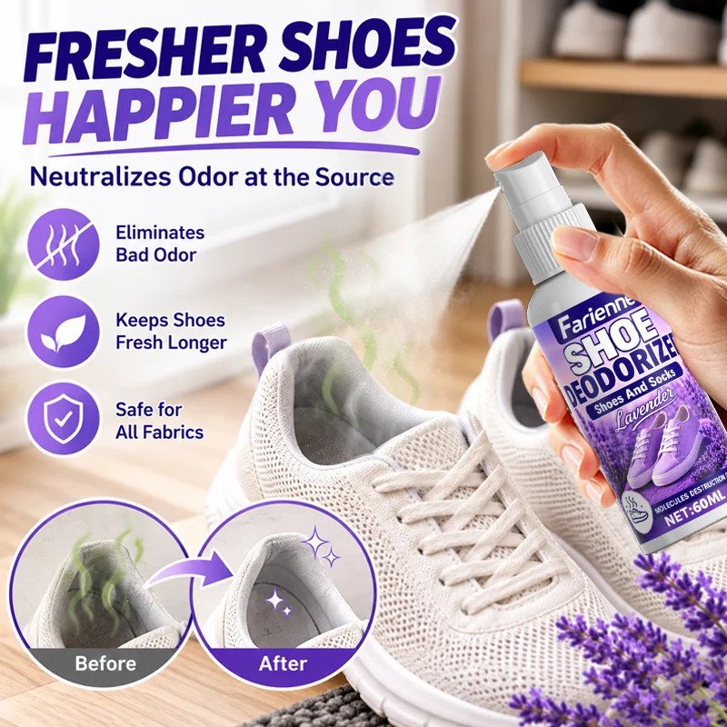 Shoe Freshener Spray Odor Neutralizer Sneaker Deodorizer Long Lasting Footwear Refresher For Boots Sports Shoes Gym Bags