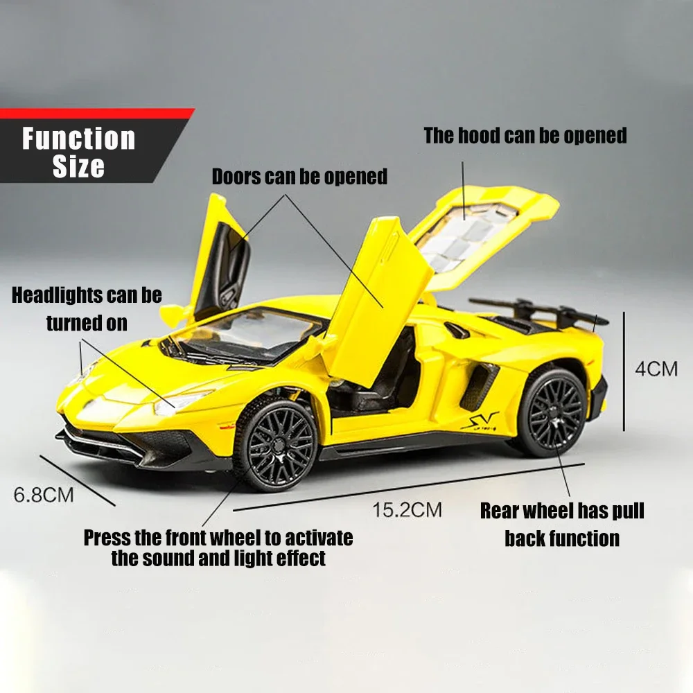 1:32 Lamborghini Aventador LP750-4 LP770-4 Metal Diecast Alloy Kids Toy Cars Models Trucks For Boys Toys Vehicles Collection